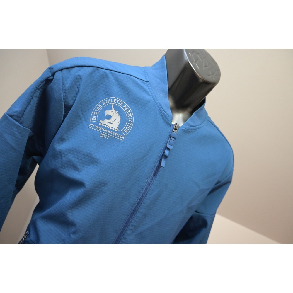 Adidas Jacket Mens Medium Blue Boston Marathon 2017 Full Zip Windbreaker Exc